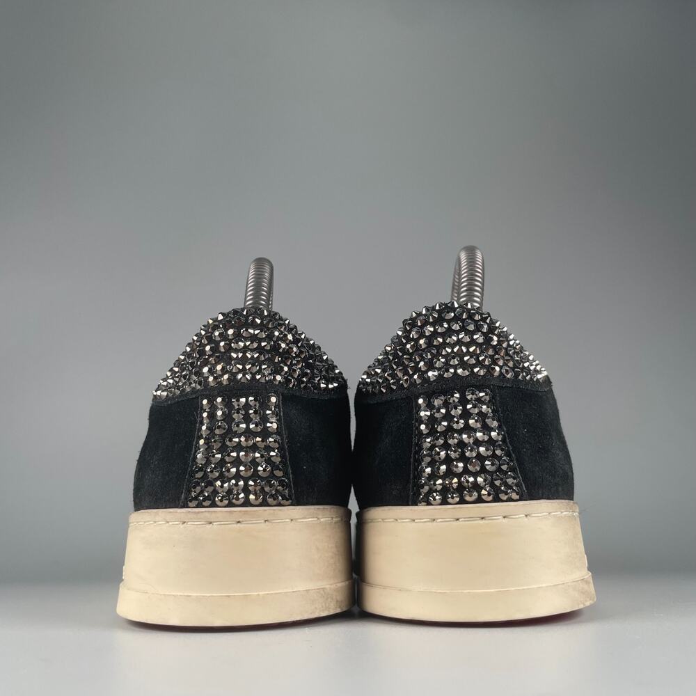 P448 Women's EU 40 US 9-10 Black Suede Sneakers Lace Up Casual Skate Shoes EUC - Picture 3 of 9
